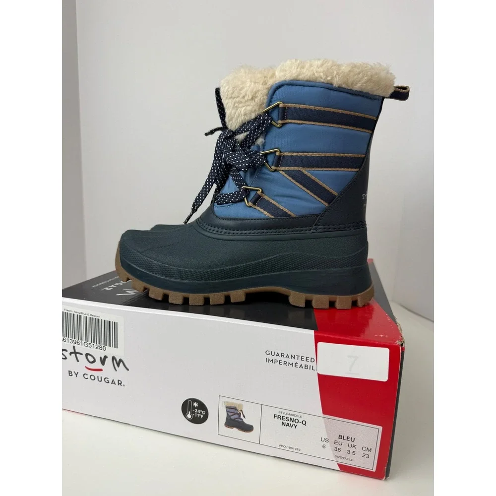 Storm by Cougar Fjord Fresno Navy Winter Boot Sz 6‎ Insulated